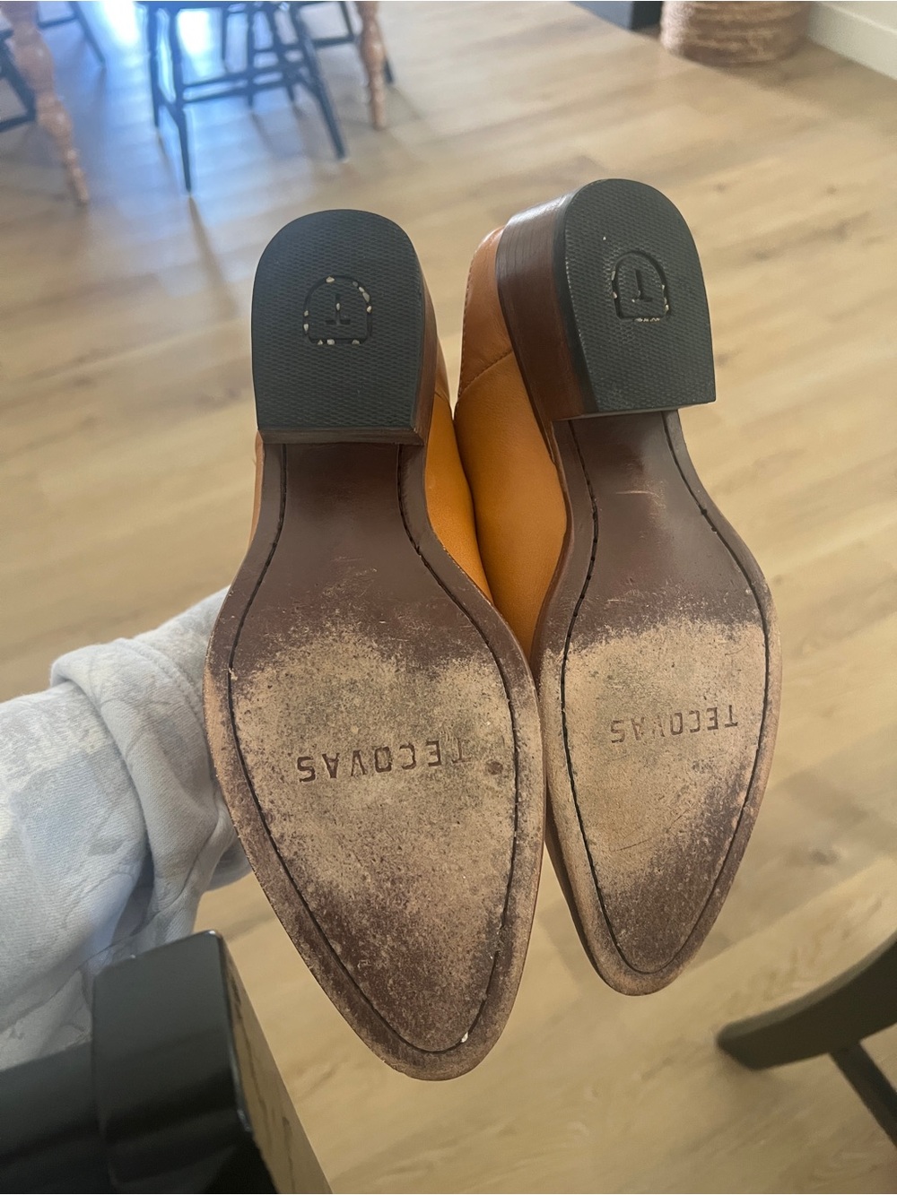 Tecovas Caramel Leather Slip-On Mules - Picture 3 of 4